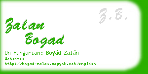 zalan bogad business card